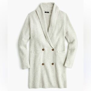 J. Crew Wool Blend Oversized Double Breasted Cardigan Coat in Supersoft Yarn